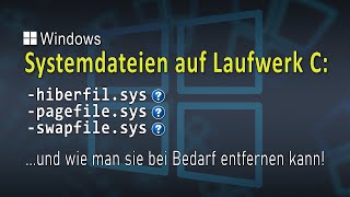 Die SYSTEMDATEIEN pagefilesys  swapfilesys  hiberfilsys  EINFACH ERKLÄRT [upl. by Rosemaria544]