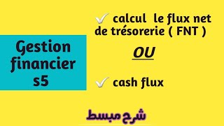 Épisode 2  calcul flux nets de شرح بالدرجة trésorerie ou CashFlow [upl. by Ellekcir]