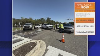 All westbound lanes of Race Track Road in St Johns County reopened following water main break [upl. by Jeanne683]