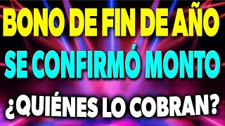 BONO DE FIN DE AÑO el Gobierno CONFIRMÓ el Monto y Quiénes lo COBRAN ✅ [upl. by Novick]