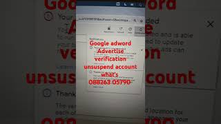 Google adword Advertise verification whats up 088263 05790 [upl. by Doniv]