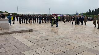 Corona degli alpini al sacrario di Redipuglia per il sacrificio nella prima guerra mondiale [upl. by Poree177]