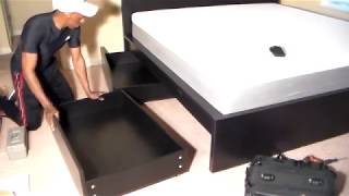 Ikea MALM king bed and drawer assembly part 4 [upl. by Asa]