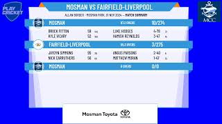 Mosman v FairfieldLiverpool [upl. by Cesaro]