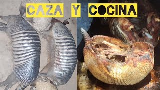 CAZA Y COCINA DE ARMADILLOS quirquinchos cazando denoche con perrosquot [upl. by Duyne]