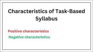 Characteristics of TaskBased Syllabus in UrduHindi [upl. by Linsk317]