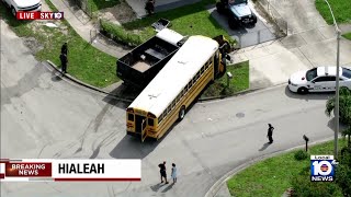 School bus involved in crash in Hialeah [upl. by Macdermot]