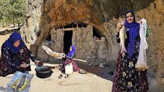 A powerful nomadic woman fishing and cooking in the traditional way [upl. by Gerdeen]