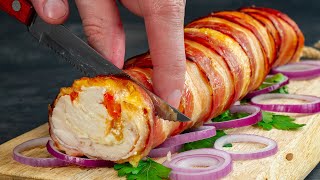 Couvrez le blanc de poulet de bacon pour faire une belle et savoureuse roulade Savoureuxtv [upl. by Donelu]