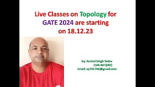 Live classes on Topology for GATE 2024 are starting on 181223 [upl. by Essined954]