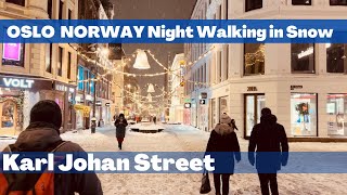 Oslo Norway 🇳🇴 Snow Walk  4K60fps HDR  Walking Tour [upl. by Gilberte]