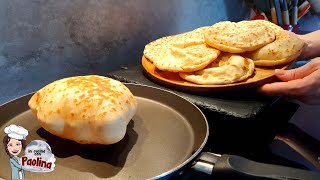 PANE PALLONCINO 🎈 segui la ricetta e guarda come si gonfia in padella ricetta del pane palloncino [upl. by Harolda]