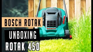 BOSCH LAWNMOWER ROTAK 450  unboxing [upl. by Melcher935]