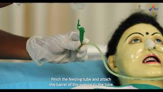 How to feed through Nasogastric tube  Palliative care Skill Video English [upl. by Assyram]