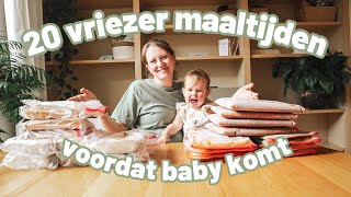 Een MAAND aan vriezer maaltijden maken  baby 2  37 weken zwanger [upl. by Ahsinaw]