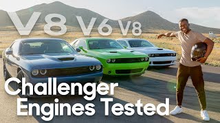 Picking the Best Used Dodge Challenger  Engine Comparison and Drag Race [upl. by Kapor]