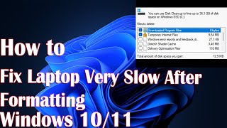 Laptop Very Slow After Formatting on Windows 1011  How to Fix [upl. by Hcurob]