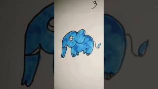 one circle elephant art artist easydrawing kidsvideo tutorial [upl. by Ahsoyek533]