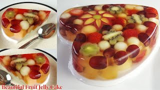 Surprised to see my husband make this Beautiful fruit jelly cake  Agar agar Recipe  jelly recipe [upl. by Ayrad]