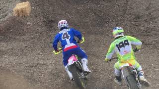 Travis Pastrana 1987 Yamaha YZ490 vs Broc Glover Suzuki RMZ450CR500 RMZilla Moto Fite Klub May 20 [upl. by Tahmosh]