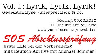 SOS Abschlussprüfung  Vol 1  Lyrik am kommenden Montag [upl. by Hartzel]