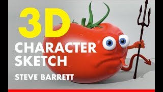 MODO 3D Character Modeling Sketch  Tomato Devil [upl. by Procto]