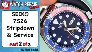 Part 2 of 3 Seiko 7S26 SKX Automatic Watch Service and Lubrication Seiko 5 [upl. by Pegeen]