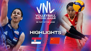 🇷🇸SRB vs 🇨🇳CHN  Highlights  Week 1  Womens VNL 2024 [upl. by Salakcin988]