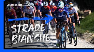 Demi Vollering Beats TeamMate in Thrilling Sprint Finish  Strade Bianche Highlights  Eurosport [upl. by Skolnik]