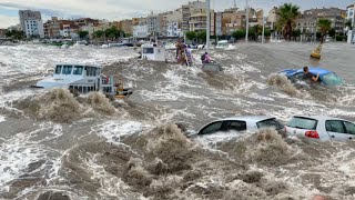 Chaos in Spain Half the city in Tarragona was swept into the sea by a Floods [upl. by Eseila266]