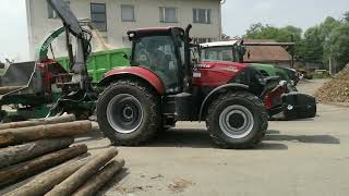 Case IH Puma 165 with MusMax Wood Terminator 7 chipper [upl. by Anelhtac433]