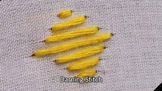 Darning Stitch In Hand Embroidery Stitches Tutorial [upl. by Suzy157]