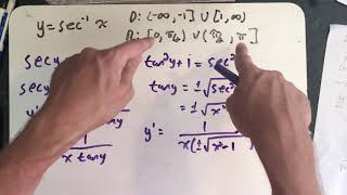 The derivatives of inverse secant cosecant and cotangent [upl. by Milas]