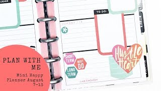 Plan With Me mini Happy Planner August 713 [upl. by Enialedam]