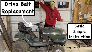 How To Lawn Tractor Drive Belt Replacement [upl. by Randall]