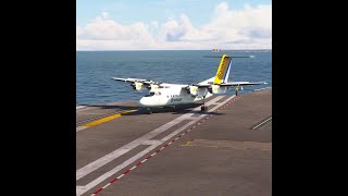 This is Very Insane DHC7 Brymon Making Takeoff from Aircraft Carrier [upl. by Eronaele]