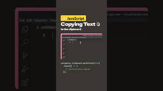 JavaScript copy clipboard javascript javascriptdeveloper javascriptwebdevelopment shorts [upl. by Elleinahc405]