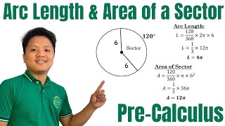 Arc Length and Area of a Sector  Formulas  Sample Problems  Trigonometry  PreCalculus [upl. by Esirahs]