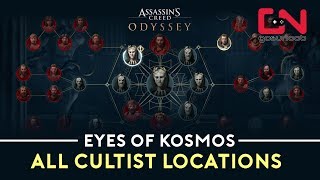 Assassins Creed Odyssey  Eyes of Kosmos All Cultist Locations  One Head Down Trophy [upl. by Klug]