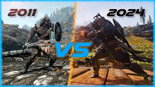 Skyrim Vanilla vs Modded Combat and Graphics  ARPG [upl. by Laurel]