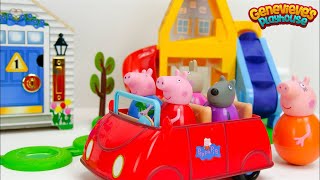 Genevieve Plays with Peppa Pig Weebles and a fun toy Dollhouse [upl. by Ribaudo]