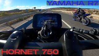 YZFR7 vs Hornet 750 [upl. by Quintus]