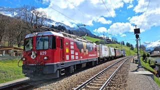 ★ 4K 🇨🇭 Samedan  Zernez  Landquart freight car view cab ride Switzerland 052021 [upl. by Fuller]