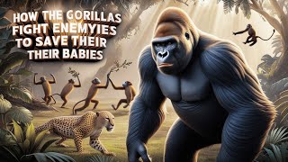 How the Gorillas Fight Enemies to Save Their Babies  Gorilla vs Leopard  Baboon vs Lion [upl. by Elvie]