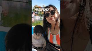 Swan boat ride with my baby 🦢 naturelovers canadawonderland canada babytalking fyp viralvideo [upl. by Paderna]