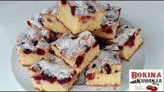 BRZI KOLAČ SA VISNJAMA ZA 25 MINUTA CHERRY CAKE [upl. by Basir659]