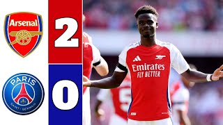 Arsenal vs PSG 20  Champions League Highlights 2024 UCL Saka psg [upl. by Nylime933]