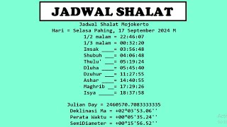 Jadwal Shalat Nisful Lail dan Tsulus Lail Akkhir Surabaya JavaScript [upl. by Kalbli995]