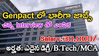 Genpact latest recruitment technical associate Jobs in Teluguwork from home Jobs [upl. by Yak]