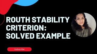 Routh Stability Criterion Solved Example for case 2 difficulty [upl. by Noteek211]